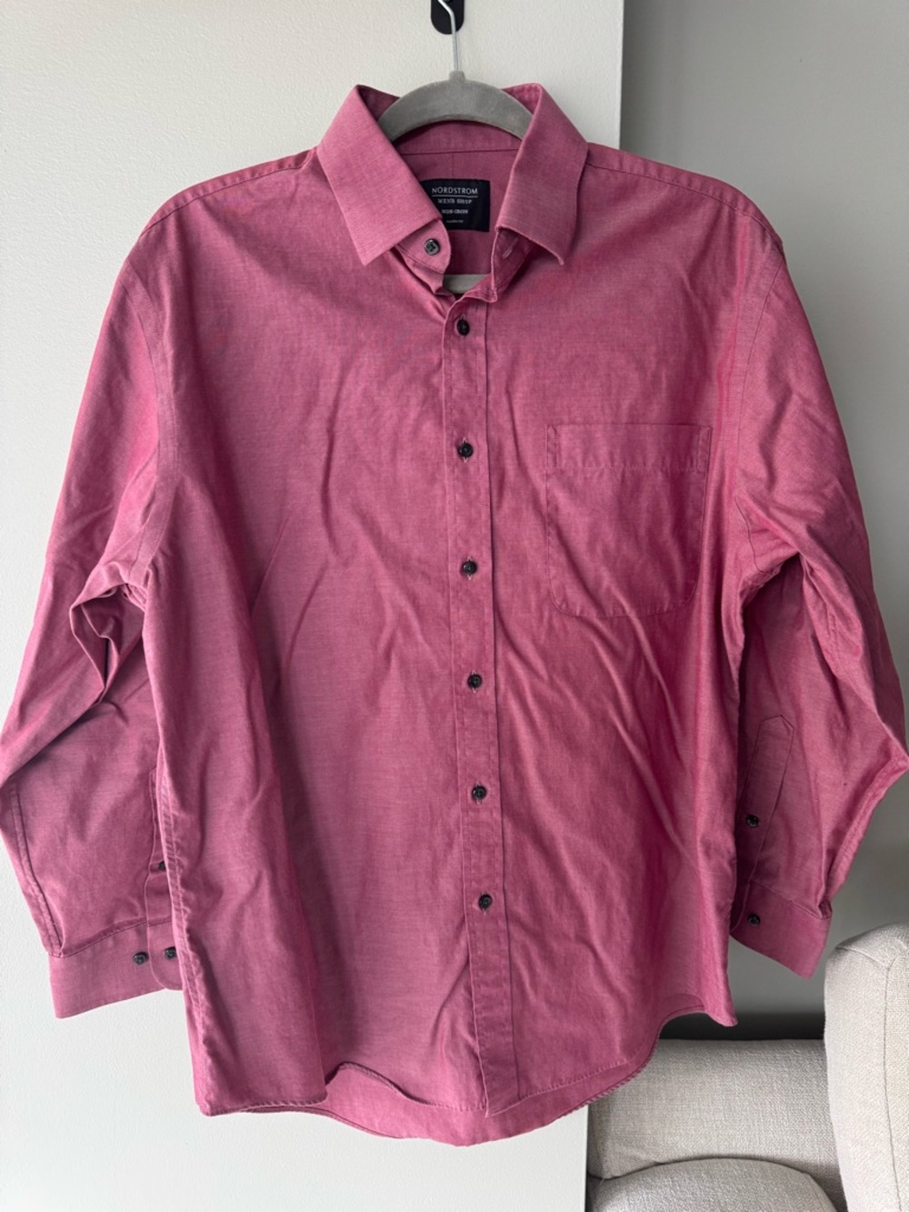 Nordstrom Men’s Long-Sleeve Button-Up Shirt in Rose Pink